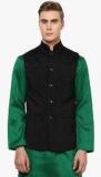 Yepme Black Solid Ethnic Jacket men