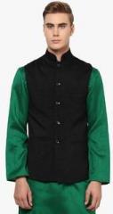 Yepme Black Solid Ethnic Jacket men