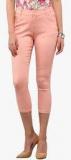 Yepme Peach Solid Capri Women