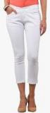 Yepme White Solid Capri women