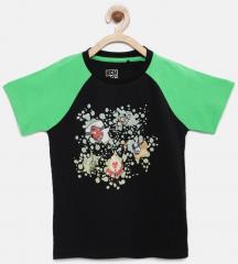 Yk Ben10 Black Printed Round Neck T Shirt boys