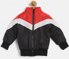 Yk Black & Red Colourblocked Bomber Jacket boys