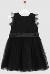 Yk Black Self Design Fit And Flare Dress women