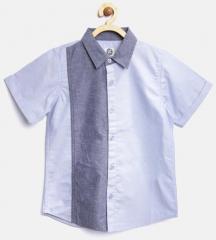 Yk Blue Solid Casual Shirt boys