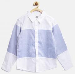 Yk Blue Striped Casual Shirt boys