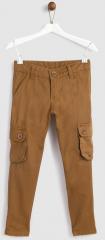 Yk Brown Regular Fit Solid Cargos boys