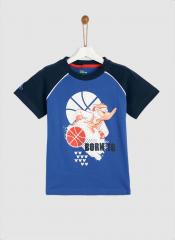 Yk Disney Blue Printed Round Neck T Shirt boys