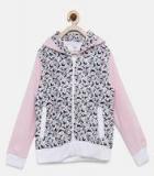 Yk Disney Girls Black & Pink Printed Hooded Sweatshirt Girls