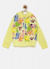 Yk Disney Yellow Printed Hoodie girls