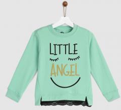 Yk Green Printed Sweatshirt girls