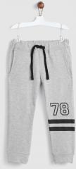 Yk Grey Melange Straight Fit Track Pant boys