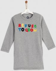 Yk Grey Self Design Sweatshirt girls