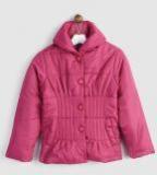 Yk Magenta Solid Jacket Girls