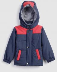 Yk Navy Blue Colourblocked Padded Jacket boys