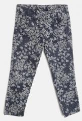 Yk Navy Blue Regular Fit Trouser girls