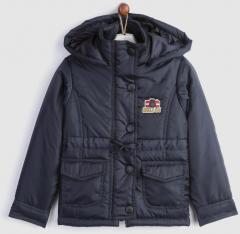 Yk Navy Blue Solid Jacket boys