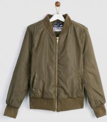 Yk Olive Solid Jacket girls