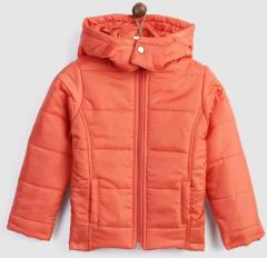 Yk Orange Solid Jacket girls