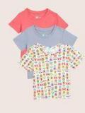 Yk Organic Grey Printed Polo T Shirts girls