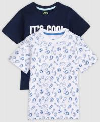 Yk Pack Of 2 Printed Round Neck T Shirt boys