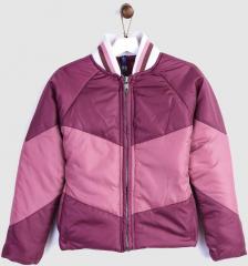 Yk Purple Striped Jacket girls