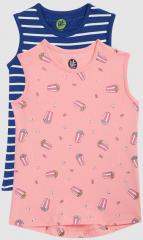 Yk Set Of 2 Printed Regular Tops girls