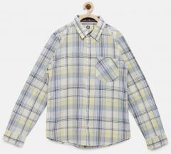 Yk Yellow Checked Casual Shirt boys