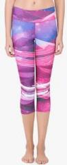 Zelocity Purple Printed Capri women