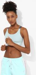 Zelocity Turquoise Blue Solid Non Padded Sports Bra women