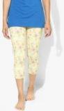 Zelocity Yellow Printed Capri women