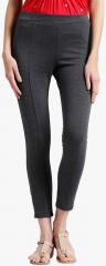 Zink London Grey Solid Leggings women