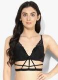 Zivame Black Embellished Under Wired Padded Basic Bra Women