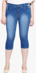 Zush Blue Solid Capri women