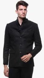 Yell Black Solid Blazer Men