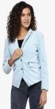 Yepme Aqua Blue Solid Summer Jacket women