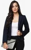 Yepme Blue Solid Blazer Women