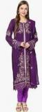 Yepme Purple Embroidered Semistitch Dress Material women