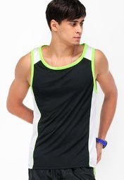 Yepme Solid Black Round Neck Vests Men