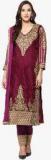 Yepme Violet Indigo Embroidered Semistitch Kurti, Pant And Stole Women