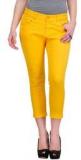 Yepme Yellow Solid Capri Women