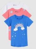 Yk Basics Pack Of 3 Round Neck T Shirts Girls