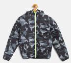 Yk Black & Grey Camouflage Print Padded Jacket Boys