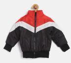 Yk Black & Red Colourblocked Bomber Jacket Boys