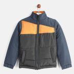 Yk Black Colourblocked Jacket Boys