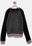 Yk Black Printed Sweater Boys