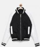 Yk Black Solid Winter Jacket Girls