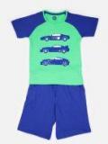 Yk Blue & Green T Shirt With Shorts Boys