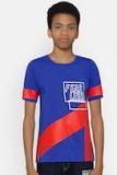 Yk Blue & Red Printed Round Neck T Shirt boys