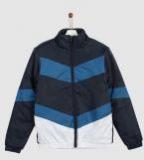 Yk Blue & White Colourblocked Jacket Boys