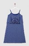 Yk Blue Printed A Line Dress Girls